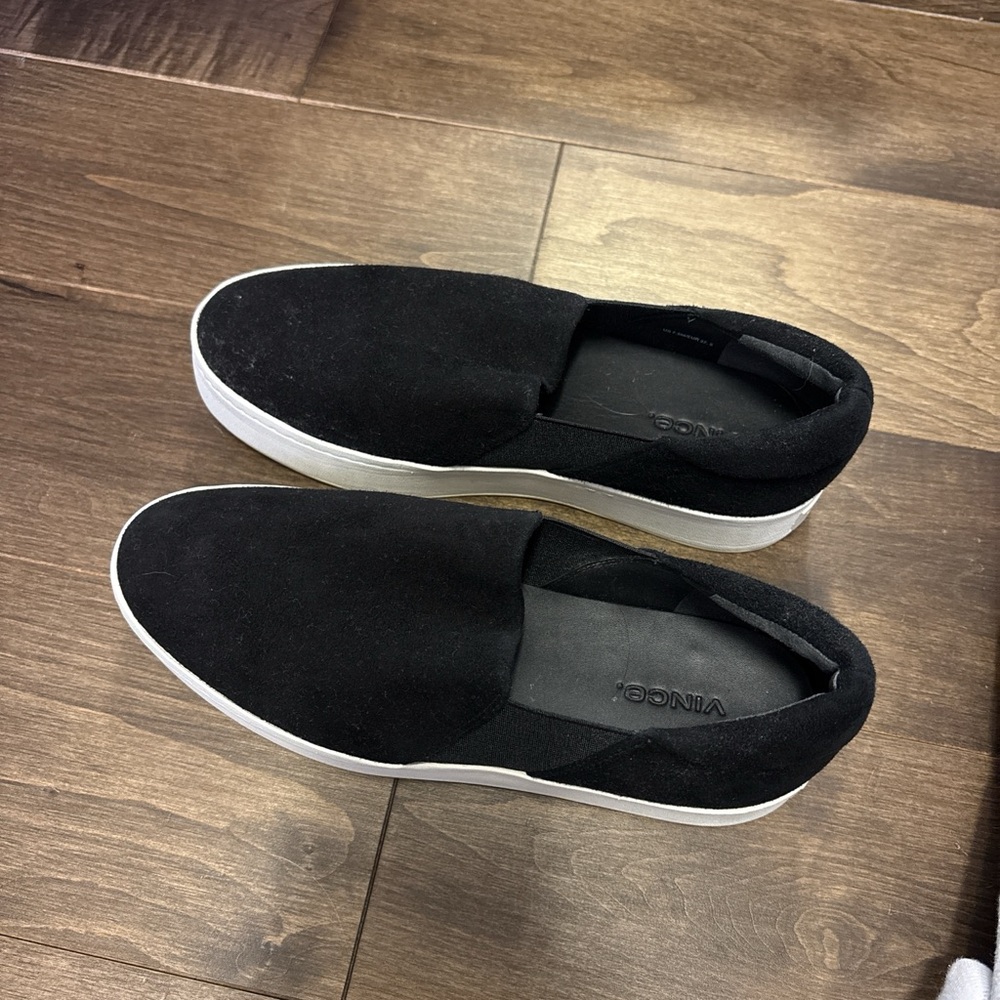 Vince Black Platform Slip-On Shoes